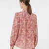 Bedrukt katoenen voile shirt, kersenrood Bedrukt katoenen voile shirt, kersenrood