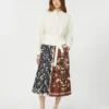 Bedrukte katoenen en twill overhemdjurk, wit Bedrukte katoenen en twill overhemdjurk, wit