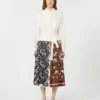 Bedrukte katoenen en twill overhemdjurk, wit Bedrukte katoenen en twill overhemdjurk, wit