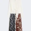 Bedrukte katoenen en twill overhemdjurk, wit Bedrukte katoenen en twill overhemdjurk, wit