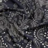 Bedrukte vierkante zijden foulard, middernachtblauw Bedrukte vierkante zijden foulard, middernachtblauw