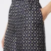 Bedrukte zijden broek, ultramarijn Bedrukte zijden broek, ultramarijn