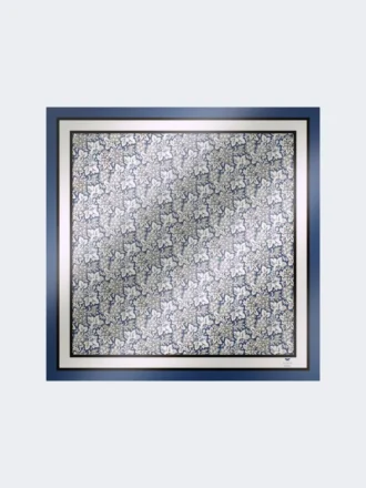 Bedrukte zijden foulard, china blue
