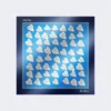 Bedrukte zijden sjaal, marineblauw Bedrukte zijden sjaal, marineblauw