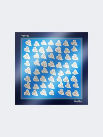 Bedrukte zijden sjaal, marineblauw