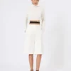 Bermudashort van viscose crêpe jersey, wit Bermudashort van viscose crêpe jersey, wit