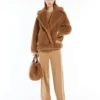 Bikerjack van teddystof, camel Bikerjack van teddystof, camel