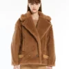 Bikerjack van teddystof, camel Bikerjack van teddystof, camel
