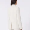 Blazer van canvas met viscosemix, ivoorkleurig Blazer van canvas met viscosemix, ivoorkleurig