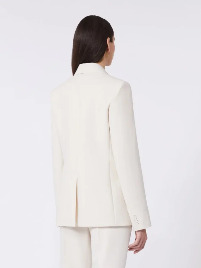 Blazer van canvas met viscosemix, ivoorkleurig Blazer van canvas met viscosemix, ivoorkleurig