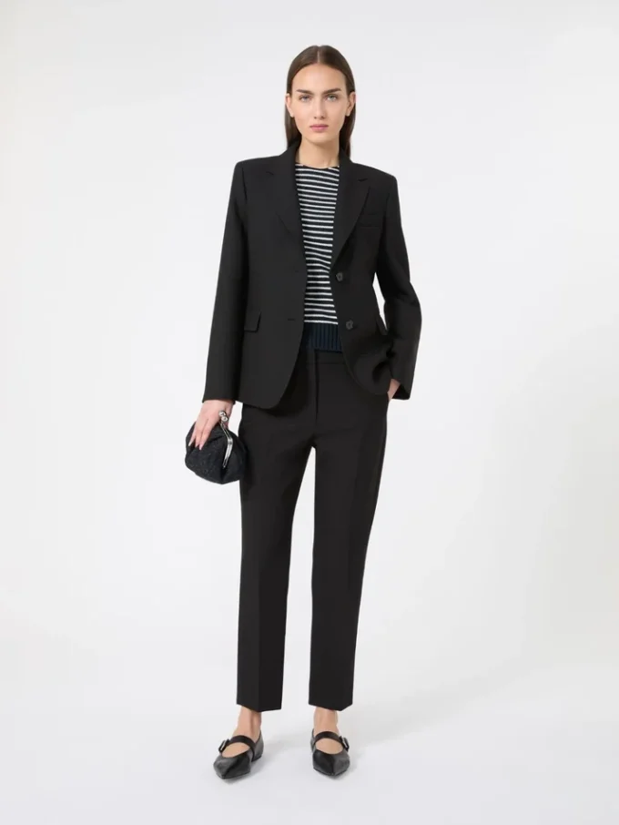 Blazer van canvas met viscosemix, zwart Blazer van canvas met viscosemix, zwart