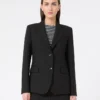 Blazer van canvas met viscosemix, zwart Blazer van canvas met viscosemix, zwart