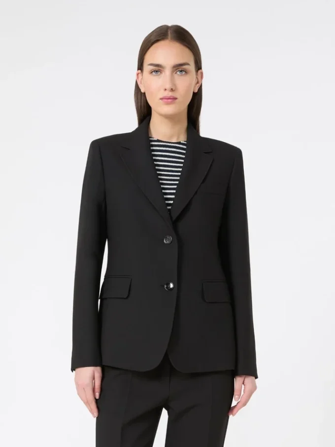 Blazer van canvas met viscosemix, zwart Blazer van canvas met viscosemix, zwart