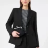 Blazer van canvas met viscosemix, zwart Blazer van canvas met viscosemix, zwart