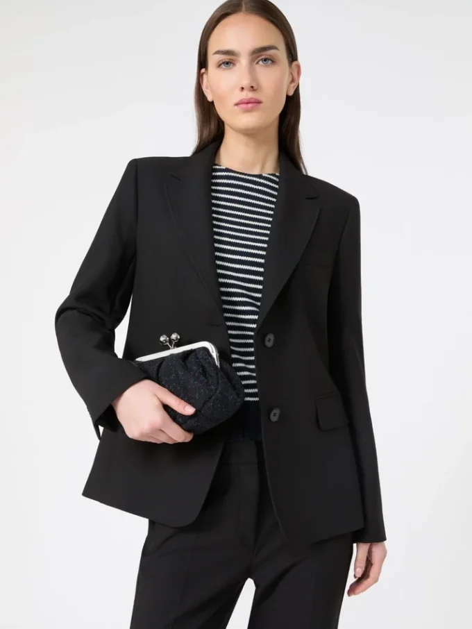 Blazer van canvas met viscosemix, zwart Blazer van canvas met viscosemix, zwart