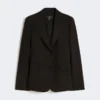 Blazer van canvas met viscosemix, zwart Blazer van canvas met viscosemix, zwart