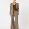 Blazer van geweven wol met patroon, karamel Blazer van geweven wol met patroon, karamel