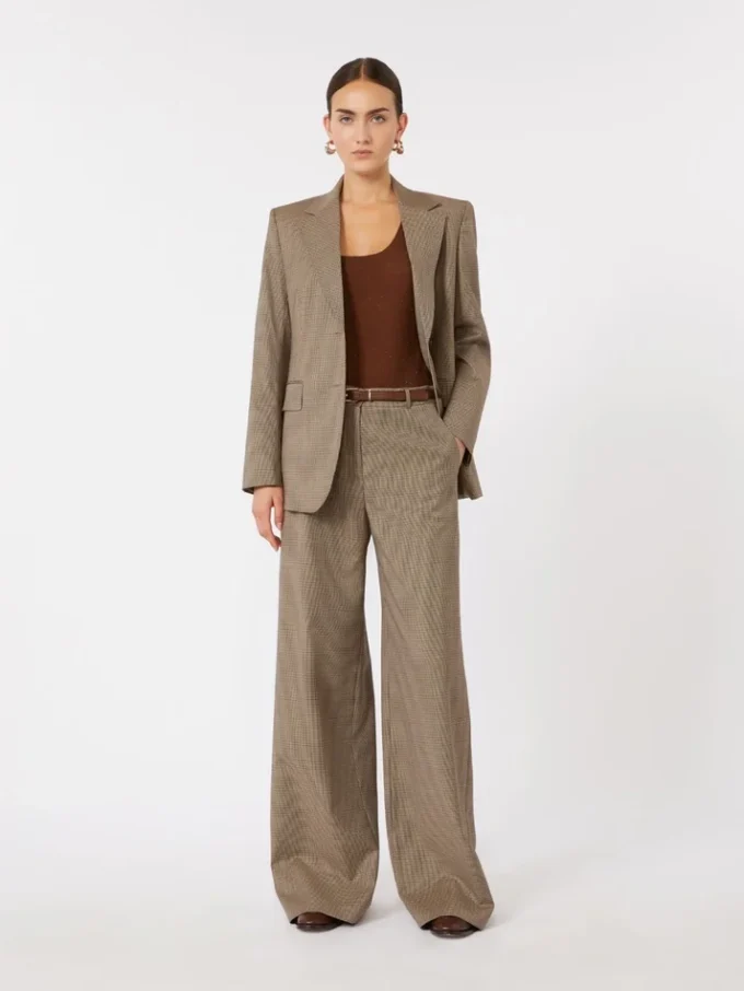 Blazer van geweven wol met patroon, karamel Blazer van geweven wol met patroon, karamel