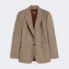 Blazer van geweven wol met patroon, karamel Blazer van geweven wol met patroon, karamel