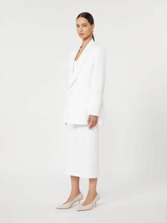 Blazer van katoen-crêpe canvas, optisch wit