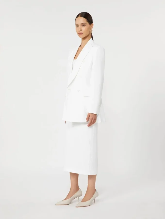 Blazer van katoen-crêpe canvas, optisch wit Blazer van katoen-crêpe canvas, optisch wit