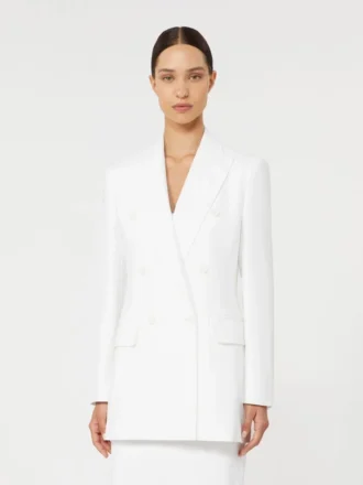 Blazer van katoen-crêpe canvas, optisch wit