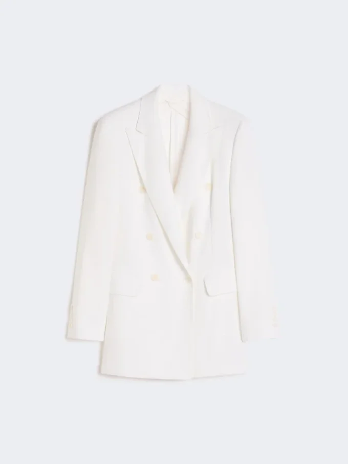 Blazer van katoen-crêpe canvas, optisch wit Blazer van katoen-crêpe canvas, optisch wit