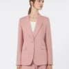 Blazer van linnen en katoenen canvas, antiekroze