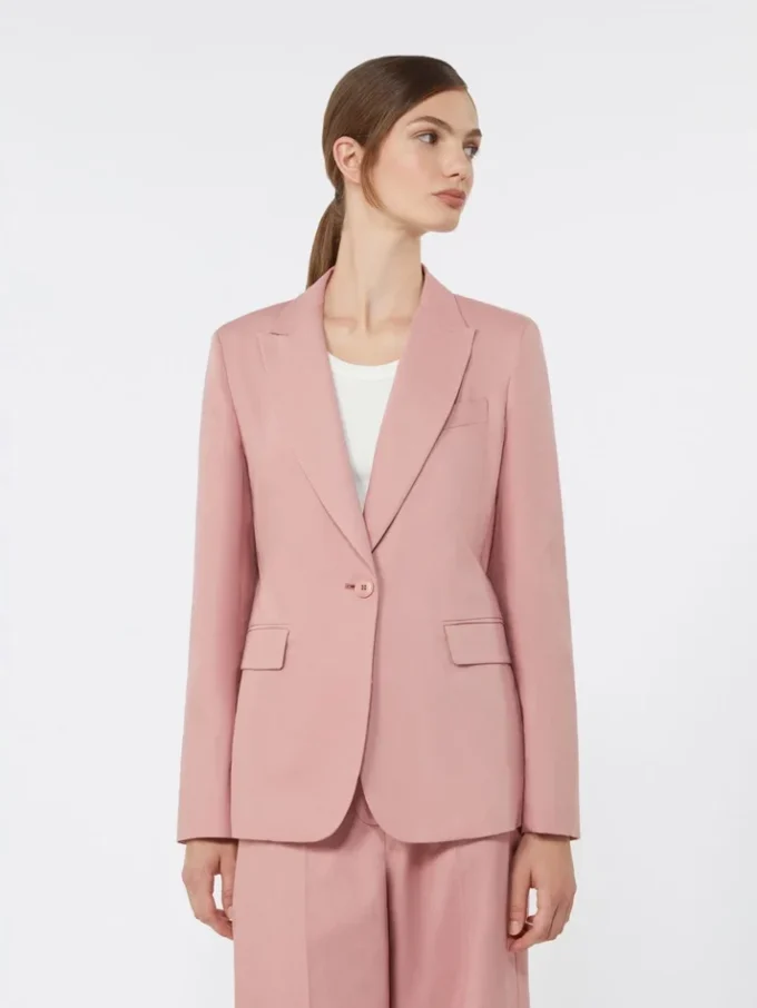Blazer van linnen en katoenen canvas, antiekroze