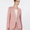 Blazer van linnen en katoenen canvas, antiekroze