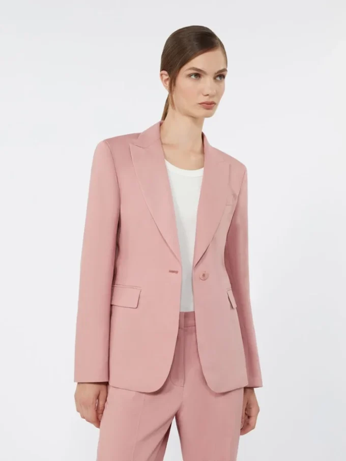 Blazer van linnen en katoenen canvas, antiekroze