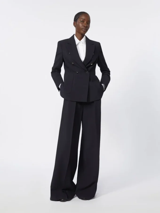 Blazer van seersucker met wolmix, ultramarijn