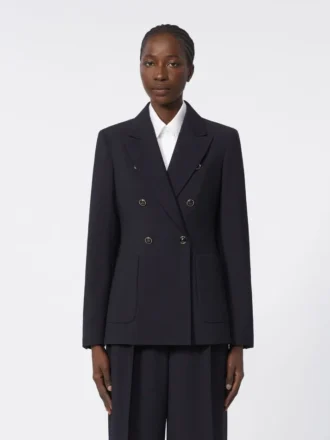 Blazer van seersucker met wolmix, ultramarijn
