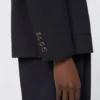 Blazer van seersucker met wolmix, ultramarijn