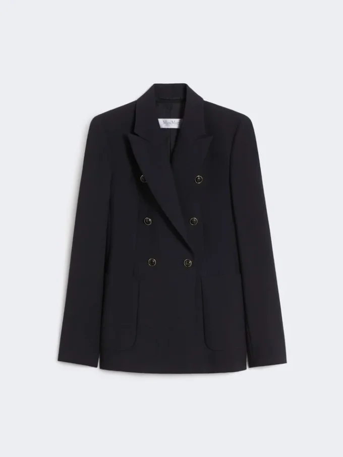 Blazer van seersucker met wolmix, ultramarijn