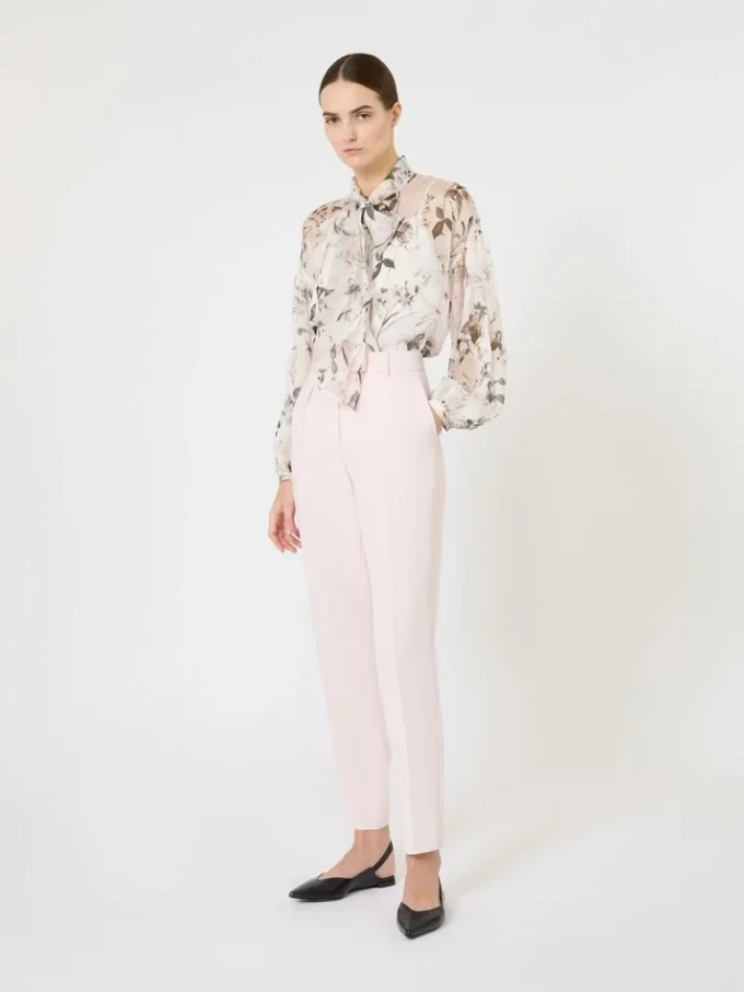 Blouse van bedrukte chiffon, wit Blouse van bedrukte chiffon, wit