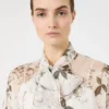 Blouse van bedrukte chiffon, wit Blouse van bedrukte chiffon, wit