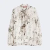 Blouse van bedrukte chiffon, wit Blouse van bedrukte chiffon, wit