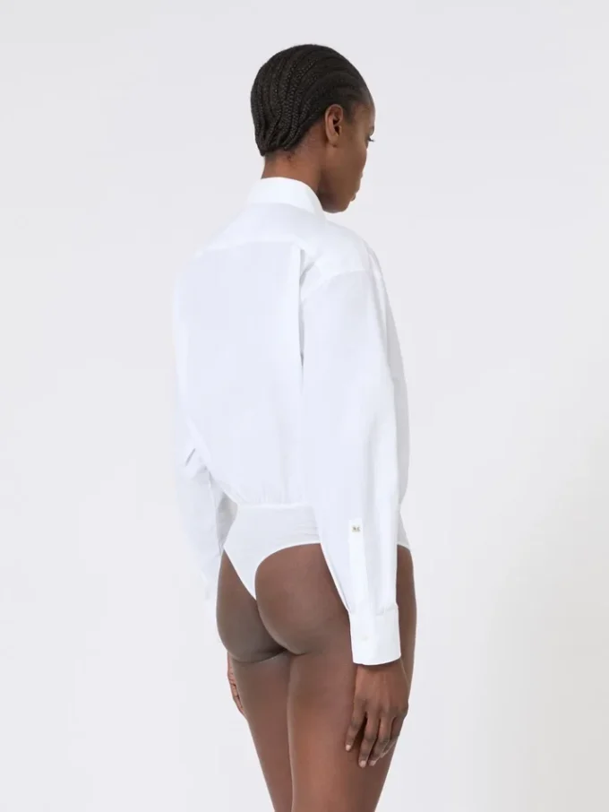 Bodysuit van popeline, optisch wit