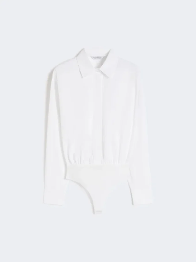 Bodysuit van popeline, optisch wit