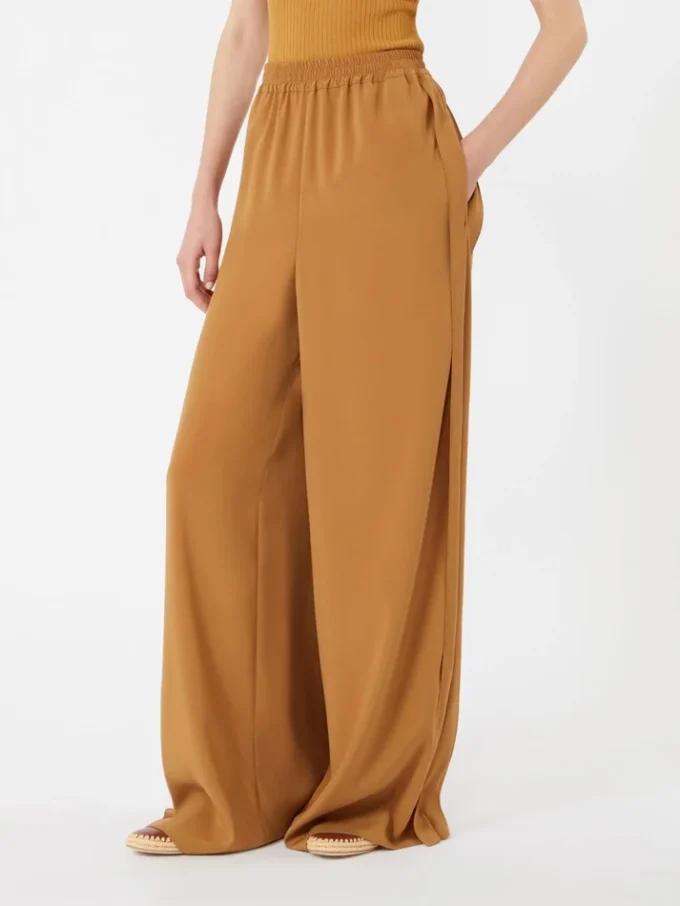 – brede broek van envers-satijn, karamel – brede broek van envers-satijn, karamel