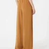 – brede broek van envers-satijn, karamel – brede broek van envers-satijn, karamel