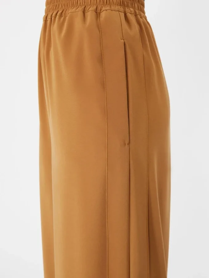 – brede broek van envers-satijn, karamel – brede broek van envers-satijn, karamel