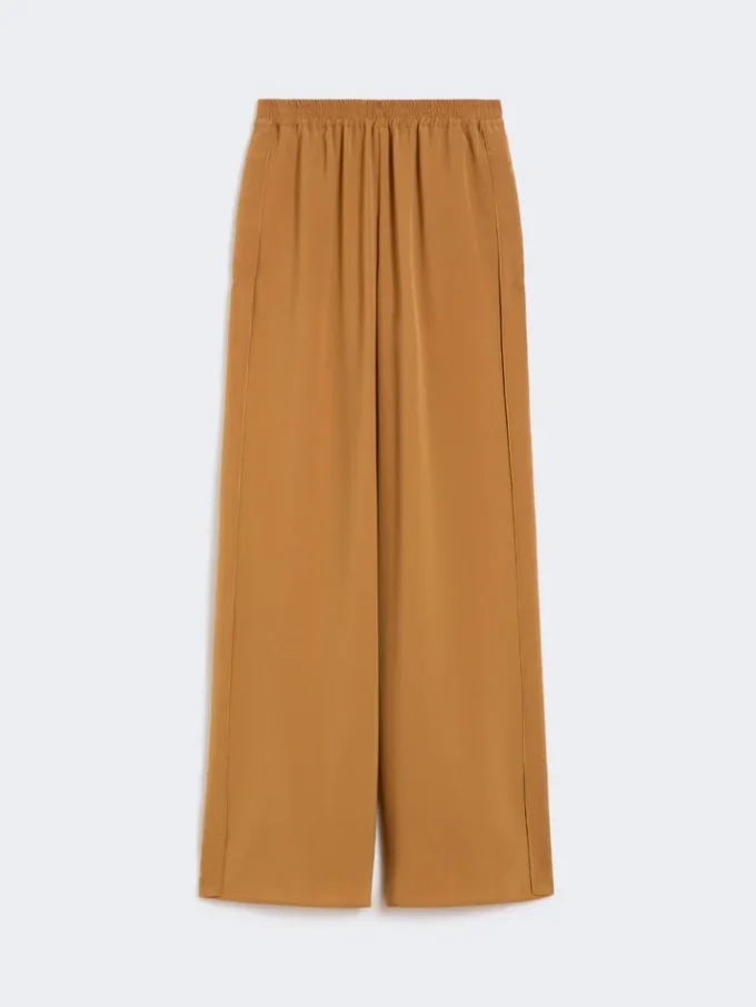 – brede broek van envers-satijn, karamel – brede broek van envers-satijn, karamel