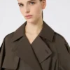 Brede waterafstotende trenchcoat van twill, groen Brede waterafstotende trenchcoat van twill, groen