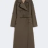 Brede waterafstotende trenchcoat van twill, groen Brede waterafstotende trenchcoat van twill, groen