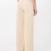 Breed uitlopende broek van katoen, zandkleur Breed uitlopende broek van katoen, zandkleur