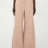 Breed uitlopende broek van katoenen canvas, roze Breed uitlopende broek van katoenen canvas, roze