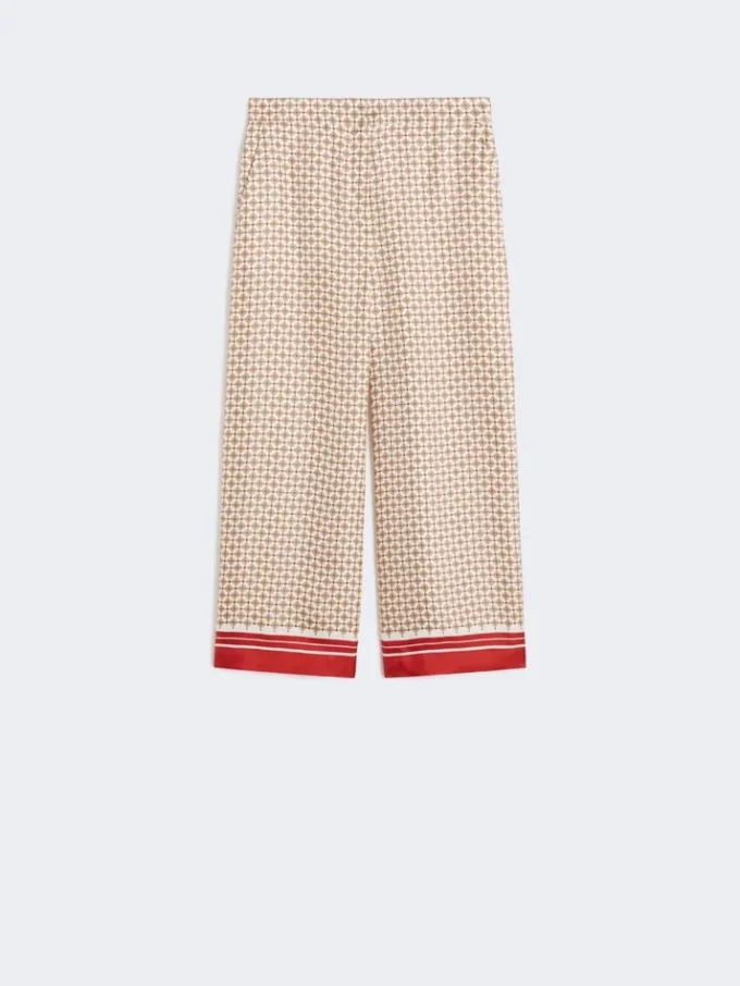 Broek van bedrukte zijde, rood Broek van bedrukte zijde, rood