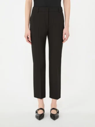 Broek van dubbelzijdig viscose canvas, zwart